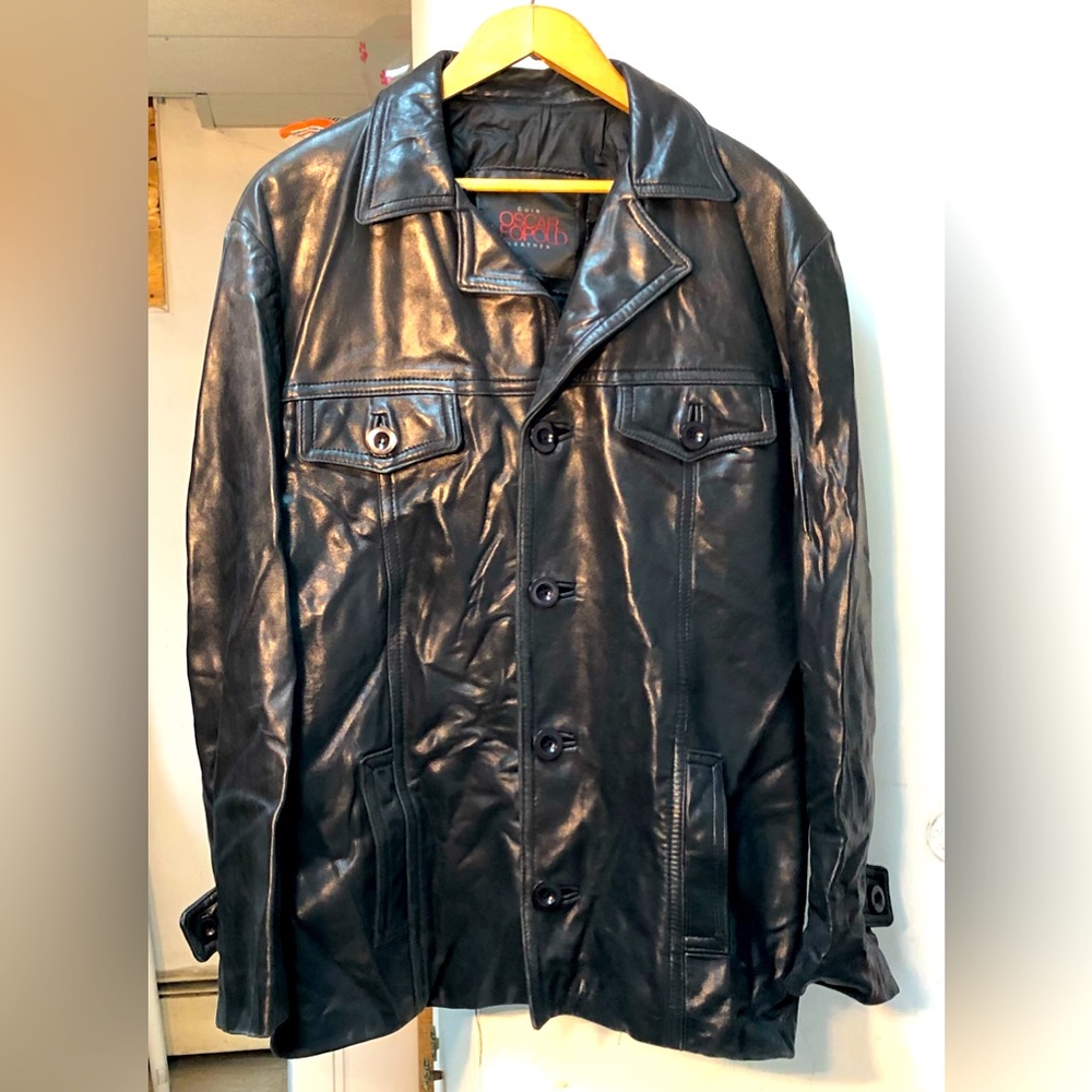Unisex leather jacket autumn